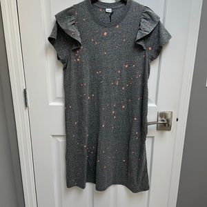 Clare V Ruffle Dress w/gray salmon splash